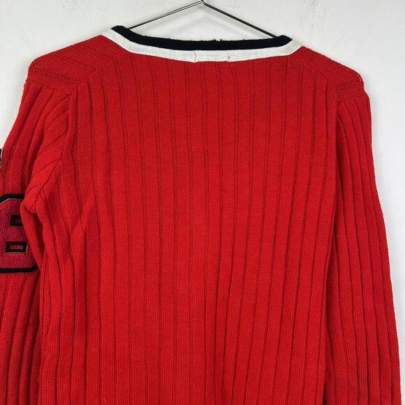 Vintage Red Cardigan with 76 Patch 80s1 - Picture 7 of 8